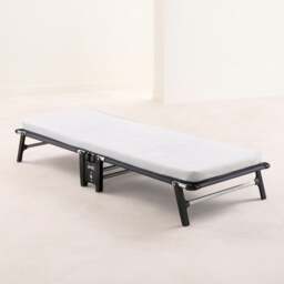 Jay-Be – Single - Hideaway Folding Bed with Rebound e-Fibre Mattress – White/Black – Metal/Fabric – 3ft - thumbnail 2