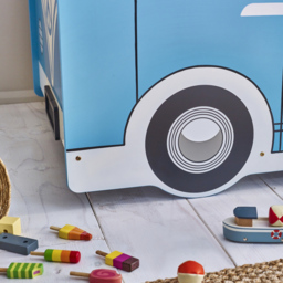 Campervan - Single - Themed Kids Bed - Light Blue/White - Wooden - 3ft - Happy Beds - thumbnail 6
