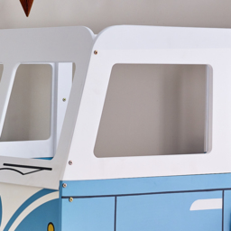 Campervan - Single - Themed Kids Bed - Light Blue/White - Wooden - 3ft - Happy Beds - thumbnail 3