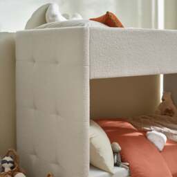 Bring some softness and warmth to your child's bedroom with the Teddy Cream Boucle Fabric Bunk Bed. Shop with fast delivery and 0% interest finance now. - thumbnail 2