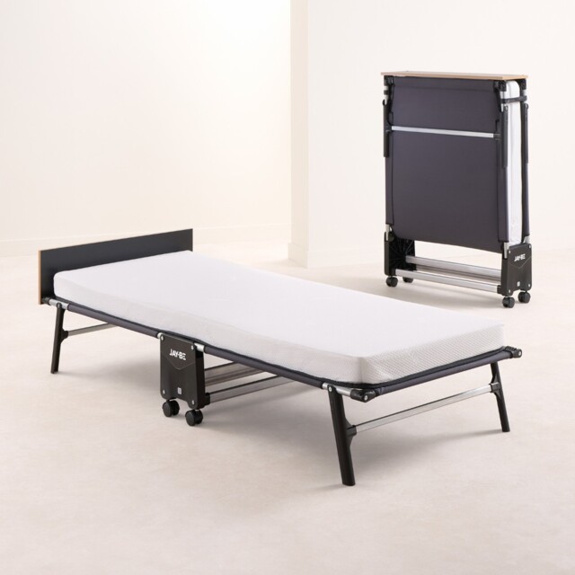 Jay-Be – Single - Rollaway Folding Bed with Memory Mattress – White/Black – Metal/Fabric – 3ft - image 1