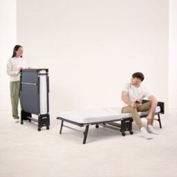 Jay-Be – Single - Rollaway Folding Bed with Memory Mattress – White/Black – Metal/Fabric – 3ft - thumbnail 4