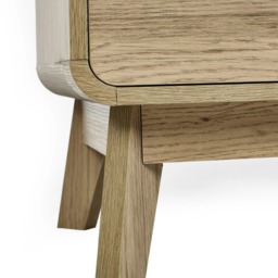 Ingrid - 2 Drawer Bedside Table - Light Oak - Wooden - Happy Beds - thumbnail 7