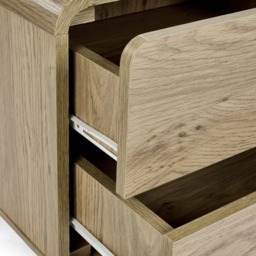 Ingrid - 2 Drawer Bedside Table - Light Oak - Wooden - Happy Beds - thumbnail 6