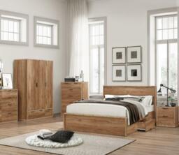 Stockwell - Double - Storage Bed - Oak - Wood - 4ft6 - Happy Beds - thumbnail 6