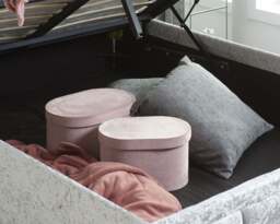 Hannover - Small Double - Ottoman Bed - Light Grey - Velvet - 4ft - Happy Beds - thumbnail 5
