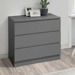 Oslo - 3 Drawer Chest of Drawers - Grey - Wooden - Happy Beds - thumbnail 2
