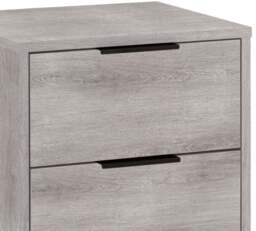 Bali – 2-Drawer Bedside Table – Grey Oak – Wooden - Happy Beds - thumbnail 2