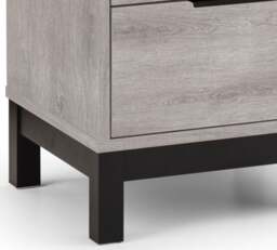 Bali – 2-Drawer Bedside Table – Grey Oak – Wooden - Happy Beds - thumbnail 3