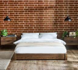 Marston – Double – Platform Bed – Rustic– Wooden – 4ft6 - Happy Beds - thumbnail 2