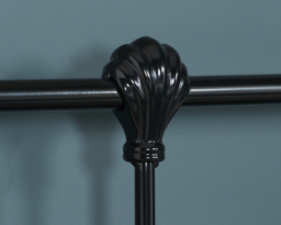 Atlas - Double - Black Metal Bed Frame with Antique Brass Finials - Double - Happy Beds - thumbnail 8