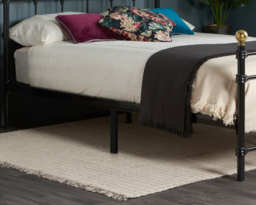 Atlas - Double - Black Metal Bed Frame with Antique Brass Finials - Double - Happy Beds - thumbnail 4