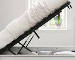 Oslo - Double - Ottoman Storage Bed - White - Wooden - 4ft6 - Happy Beds - thumbnail 7