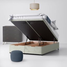 Small Double - Divan Bed - Light Grey - Velvet - 4ft - Happy Beds - thumbnail 4