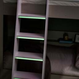 Parsec - Single – Bunk Bed with Angled Ladder - Taupe/White - Wooden - 3ft - thumbnail 3