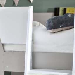 Parsec - Single – Bunk Bed with Angled Ladder - Taupe/White - Wooden - 3ft - thumbnail 6
