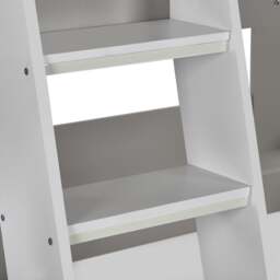 Parsec - Single – Bunk Bed with Angled Ladder - Taupe/White - Wooden - 3ft - thumbnail 7