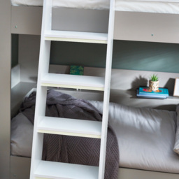 Parsec - Single – Bunk Bed with Angled Ladder - Taupe/White - Wooden - 3ft - thumbnail 8