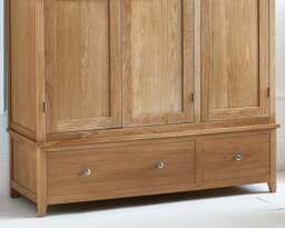 Mallory - 3 Door Wardrobe - Oak - Wood - thumbnail 5