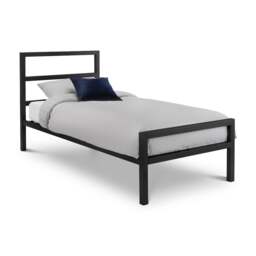 Soto - Single - Low Foot-End Metal Bed - Satin Black - Metal - 3ft - Happy Beds - thumbnail 7