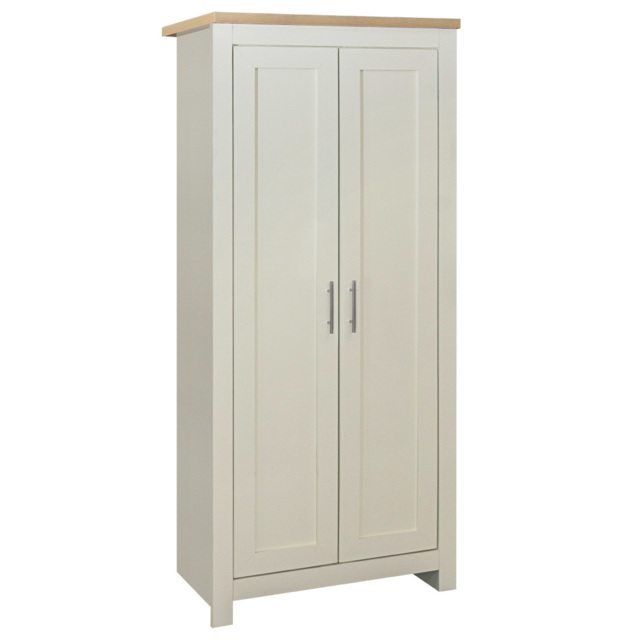 Highgate - 2 Door Wardrobe - Cream/Oak - Wooden - Happy Beds - image 1