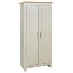 Highgate - 2 Door Wardrobe - Cream/Oak - Wooden - Happy Beds - thumbnail 1