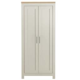 Highgate - 2 Door Wardrobe - Cream/Oak - Wooden - Happy Beds - thumbnail 2