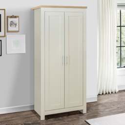 Highgate - 2 Door Wardrobe - Cream/Oak - Wooden - Happy Beds - thumbnail 5