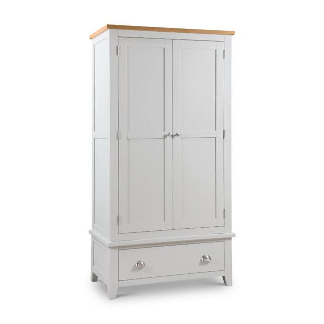 Richmond - 2 Door Combination Wardrobe - Grey/Oak - Wooden - Happy Beds - image 1