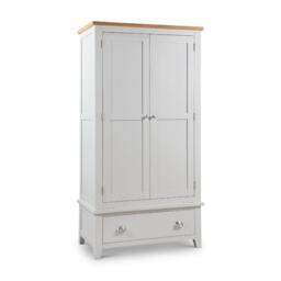 Richmond - 2 Door Combination Wardrobe - Grey/Oak - Wooden - Happy Beds - thumbnail 1