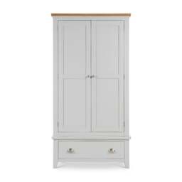 Richmond - 2 Door Combination Wardrobe - Grey/Oak - Wooden - Happy Beds - thumbnail 3