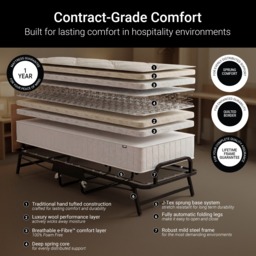 Jay-Be Small Single - Crown Premier Folding Guest Bed with Deep Sprung Mattress - 2ft6 - Happy Beds - thumbnail 5