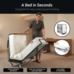 Jay-Be Small Single - Crown Premier Folding Guest Bed with Deep Sprung Mattress - 2ft6 - Happy Beds - thumbnail 7