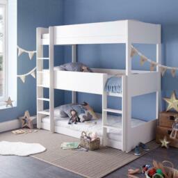 Snowdon - Kids Triple Sleeper Bunk Bed - White - Wood - 3ft - Happy Beds - thumbnail 1