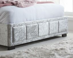 Hannover - Double -Light Grey - Velvet - 4ft6 - Happy Beds - thumbnail 3