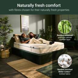 Jay-Be - King Size - Natural Fresh Bamboo Hybrid 2000 e - Pocket Pocket Spring Mattress - Fabric - Vacuum Packed - 5ft - thumbnail 6