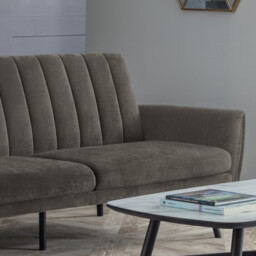 Afina - 2 Seater Sofa Bed - Grey - Velvet - Happy Beds - thumbnail 4