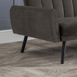 Afina - 2 Seater Sofa Bed - Grey - Velvet - Happy Beds - thumbnail 5