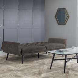 Afina - 2 Seater Sofa Bed - Grey - Velvet - Happy Beds - thumbnail 2