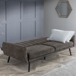 Afina - 2 Seater Sofa Bed - Grey - Velvet - Happy Beds - thumbnail 3