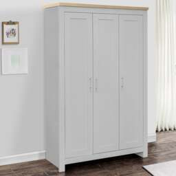 Highgate - 3 Door Wardrobe - Grey/Oak - Wooden - Happy Beds - thumbnail 5