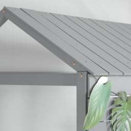 Adventure - Single - Kids House Style Bunk Bed - Grey - Wooden - 3ft - Happy Beds - thumbnail 3
