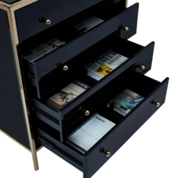 Fenwick - 4 Drawer Chest - Black/Gold - Glass/Metal - Happy Beds - thumbnail 5