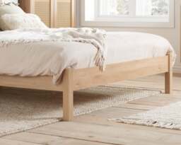 Croxley - King Size - Bed Frame - Oak - Rattan Wood - 5ft - Happy Beds - thumbnail 4