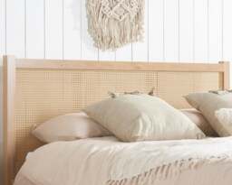 Croxley - King Size - Bed Frame - Oak - Rattan Wood - 5ft - Happy Beds - thumbnail 2