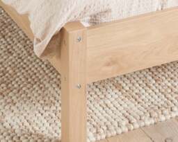 Croxley - King Size - Bed Frame - Oak - Rattan Wood - 5ft - Happy Beds - thumbnail 8