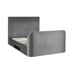 Croft - Super King Size - TV Bed with Storage Compartment - Dark Grey - Velvet - 6ft - Happy Beds - thumbnail 7