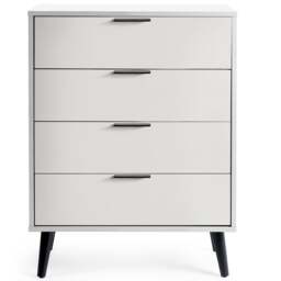 Alba – 4-Drawer Wide Chest of Drawers – Silk Grey – Lacquered MDF - Happy Beds - thumbnail 2