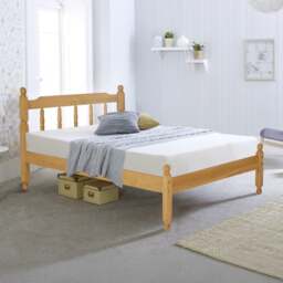 Colonial - Double - Waxed Pine- Wooden - Low Foot-End Bed - 4ft6 - Happy Beds