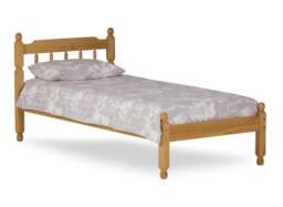 Colonial - Double - Waxed Pine- Wooden - Low Foot-End Bed - 4ft6 - Happy Beds - thumbnail 2